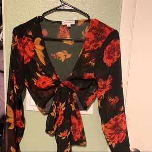 Ootdfash Floral Mesh Top